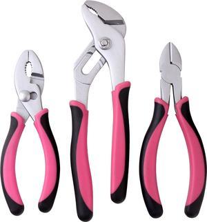 Apollo Tools DT5008P Plier Set, 3Piece, Pink