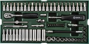 SATA 66 Pc. 1/4 Dr 6 Pt Socket Tray Set, Metric - ST09901SJ