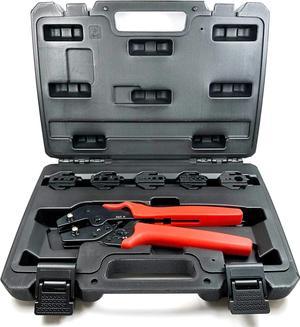 ConnectoRF Professional Quick Interchangeable Crimping Tool Kit for Coax RF connectors with 5 Die Sets