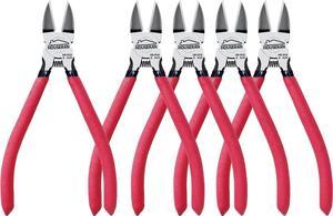 Wire Cutters, 5 PACK, 6" Wire Cutters Set, HOUSERAN Side Cutters Flush Cut Pliers, Diagonal Cutting Pliers with 2 Layers Non-slip Handle, Spring Loaded Wire Cutters for Jewelry Making, Crafts, Zip Tie