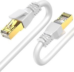 Cat 8 Ethernet Cable 33ft, High Speed 26AWG 40Gbps 2000Mhz SFTP Patch Cord, Cat8 LAN Internet Network RJ45 Cord-Shielded in Wall, for Router,Modem, Gaming,PC,PS5,PS4, PVC Round