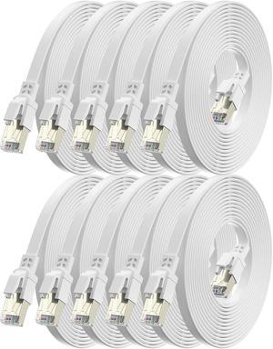 Cat 8 Ethernet Cable 4 FT 10 Pack, BAHIWOM 40Gbps 2000Mhz High Speed Flat Internet Network Cable, Cat8 Ethernet Cable Patch Cord with RJ45 Connector