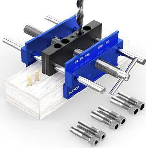 Upgraded 6.7 inch Self Centering Doweling Jig Kit, Drill Jig For Straight Holes Biscuit Joiner Set With 6 Drill Guide Bushings, Adjustable Width Drilling Guide Power Tool Accessory Jigs (Blue) Upgraded 6.7 inch Self Centering Doweling Jig Kit, Drill Jig For Straight Holes Biscuit Joiner Set With 6 Drill Guide Bushings, Adjustable Width Drilling Guide Power Tool Accessory Jigs (Blue)