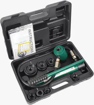 Hydraulic Knockout Punch Electrical Conduit Hole Cutter Set KO Tool Kit 1/2 to 2 inch (8T(1/2"-2"))