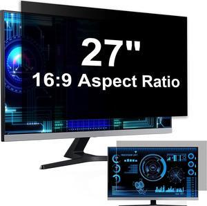 [2 Pack] Computer Privacy Screen 27 Inch for 16:9 Widescreen Monitor, Removable Eye Protection Anti Glare Blue Light Filter, Anti Scratch Computer Monitor Privacy Shield 27 In