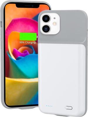 Gladgogo iPhone 12/12 Pro Battery Case, 7000mAh Smart iPhone 12/12 Pro Charging Case Portable Protective, Rechargeable External Battery Charger Case for iPhone 12/12 Pro, 6.1 inch, White