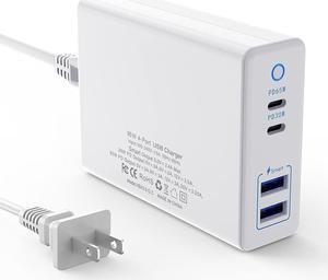 Multi USB Charger Station, 95W Fast Wall Charger, Portable Multiport PD USB C Charging HUB for iPhone 13 12 Pro Max, iPad Series, Samsung Galaxy and More -White