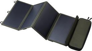 Portable Solar Panel, Dual USB-A Ports, 28W Power Generation Charger for Phone Camping, Durable Water-Resistant Ripstop Nylon, Foldable Lightweight, Adjustable Stands (4-Panel)