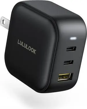 LULULOOK 65/66W USB C Charger, Type C PPS PD Fast Gan Charger Multiport USB C Power Adapter for MacBook Pro/Air, iPad Pro, iPhone Samsung Galaxy S22 Ultra, Surface pro, Dell XPS 13