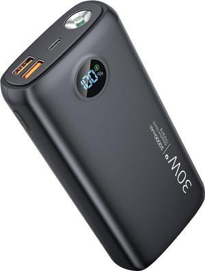 Portable Charger 30 000mAh-Output Input USB C Fast Charging LED Display SCP22.5W PD3.0 QC4.0 Power Bank Flashlight External Battery Pack for iPhone  Galaxy LG and More Black