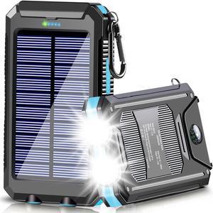 Solar Power Bank 26800mAh Portable Solar Charger Dual 5V USB Outputs Fast Charger Built-in Bright LED Flashlight and Compass Cell Phone and Electronic Devices