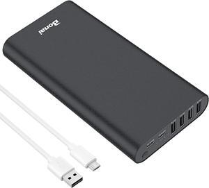 BONAI Portable Charger 20000mAh iPhone Charger Aluminum External Battery Pack Power Bank 4 USB Outputs(2.1A), High-Speed Charging Compatible with iPhone 13 12 11 X iPad Tablet Samsung - Black