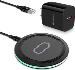 Pixel 7a 8 Pro Wireless Charger Pad, 15W Fast Wireless Charging Pad with Adapter for Google Pixel 8 7 Pro 7 6 Pro 6, iPhone 15 14 13 12 Pro Max,Samsung Galaxy S24 S23 Ultra S23 FE S22 S21 S20 Note 20