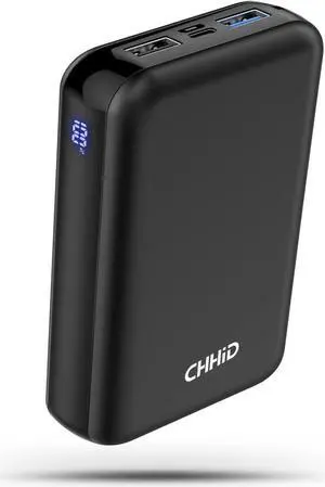 Pocket Size Power Bank 10000mah for Heated Vest,5V 2A Heated Jacket Battery Pack,LED Display Portable Charger with Dual USB,External Battery Phone Chager for iPhone,Android etc.