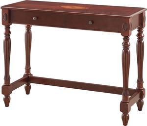 MODERION Solid Wood Home Office Desk with 2 Drawers, Traditional Computer Table, Small Home Writing Desk, Corner Table, Easy Assembly 39.37 x 15.74 x 30.9 Cherry Red Walnut SSZ1533WD