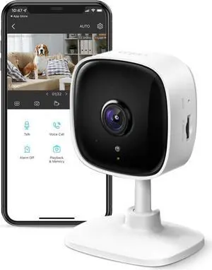 Tapo 1080P Indoor Security Camera for Baby Monitor Dog Camera w/Motion Detection 2-Way Audio Siren Night Vision Cloud & SD Card Storage Works w/Alexa & Google Home (Tapo C100)