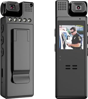 64G Body Camera with Video and Audio Recording, 1080P HD Police Body Worn Cam with 180° Rotatable Lens, Night Vision, and 6 Hours Battery Life for Daily Records, Delivery/Serving Jobs