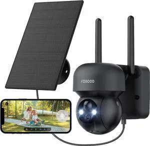 Solar Security Cameras Wireless Outdoor - Battery Power Cameras for Home Security Wifi Cameras Outside Surveillance Camera PTZ 360° Camera System with Floodlight Color Night Vision Motion Sensor Alarm Solar Security Cameras Wireless Outdoor - Battery Power Cameras for Home Security Wifi Cameras Outside Surveillance Camera PTZ 360° Camera System with Floodlight Color Night Vision Motion Sensor Alarm
