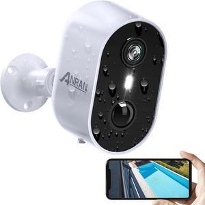ANRAN 2K Security Cameras Wireless Outdoor, 3MP AI Motion Detection & Color Night Vision Home Security Cameras, Two-Way Talk, Spotlight Siren Alarm, Work with Alexa, Battery Powered, IP65