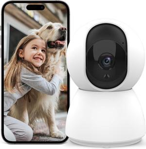 Indoor Pan-Tilt Security Camera,4MP Indoor Smart Security Camera,2.5K HD Pet Camera with Motion Tracking,2-Way Audio,IR Night Vision,Siren,Cloud & SD Card Storage,for Home Security