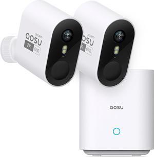 Security Cameras Wireless Outdoor Home System, True 2K HD Night Vision, No Subscription, 240-Day Battery Life, 166° Wide View, Spotlight & Siren Alarm, Motion Alert, Support 2.4G & 5G WiFi Router