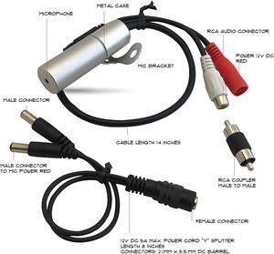 Compatible M7WP-MIC Waterproof Outdoor Microphone for M7B77-W, M7D77-POE, Any IP Network Camera & PTZ IP Camera with Interface -an IP Camera External Microphone
