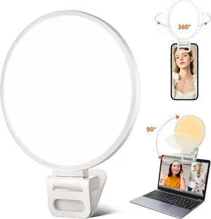 Selfie Light Full-Screen Rechargeable Clip on Ring Light with 3 Modes for Phone Laptop Tablet 10X Brighter Soft Phone Light for Selfies Live Streaming Video Conference