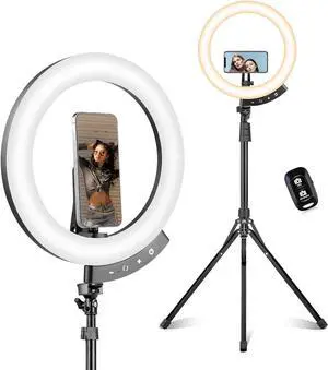 Sensyne 12" Ring Light with 62" Tripod Stand, LED Selfie Circle Light with Strong Magnectic Phone Holder Compatible with Cellphones for Live Stream/Recording/Photography/YouTube/TikTok