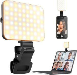UBeesize Selfie Light for Phone, 80 LED Video Fill Light with Clip for iPhone, Laptop, 3 Light Modes 10 Level Brightness Portable Travel Light for Tiktok, Selfie, Vlog, Live Stream,Make Up,Photography