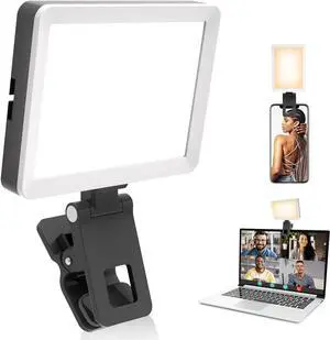Selfie Light with Memory Function Rechargeable Phone Light for Pictures iPhone iPad Laptop Monitor Clip-on Video Light with 3 Light Modes for Live Stream TikTok Zoom Calls Makeup