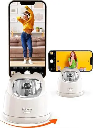 hohem GO Auto Face Tracking Tripod, 360° and 30° Rotation 2-Axis AI Auto Tracking Tablet & Phone Holder with Gesture Control for Live Streaming Vlog Video Recording, Rechargeable for 10H Use, No App