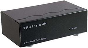 C2G 39967 2-Port VGA Monitor Splitter/Extender with 3.5mm Audio (Female Input) Black