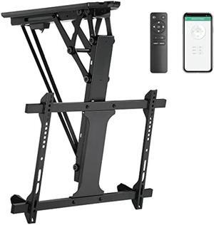 Mount-It! Electric Ceiling TV Mount with Remote and App Controller, Motorized Flip Down Pitched Roof Mount Fits 32 to 70 Inch Flat Screen TVs, Black