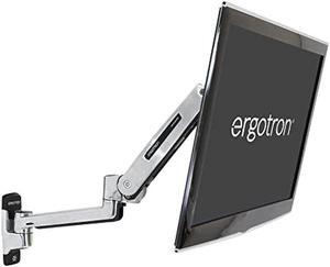 Ergotron  LX Sit-Stand Single Monitor Arm, VESA Wall Mount  for Monitors Up to 42 Inches, 7 to 25 lbs  Polished Aluminum