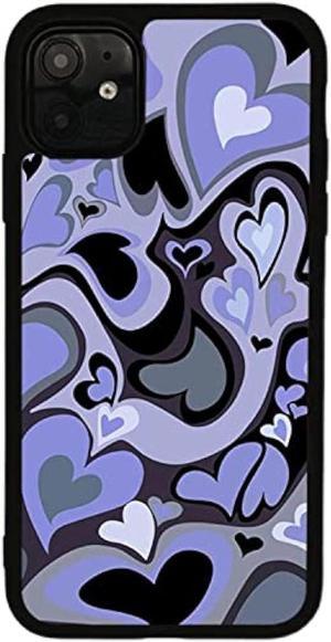 MOKENS Cute Phone Cases Purple Love Heart Cute Phone Case Slim Soft Protective Phone Case Compatible with iPhone 11
