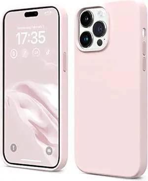 AOTESIER Shockproof Series iPhone 14 Pro Max Case, Silicone Ultra Slim Thin Cover, Full-Body Protective Phone Case for iPhone 14 Pro Max, 6.7 inch, Chalk Pink