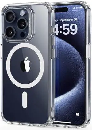 ESR for iPhone 15 Pro Case, Compatible with MagSafe, Military-Grade Protection, Yellowing Resistant, Scratch-Resistant Back, Magnetic Phone Case for iPhone 15 Pro, Classic Series, Clear