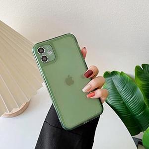ZTOFERA Case for iPhone 12 (Not for iPhone 12 Pro),Clear Soft Silicone Bumper Protective Retro Color Transparent Shockproof Phone Case - Green