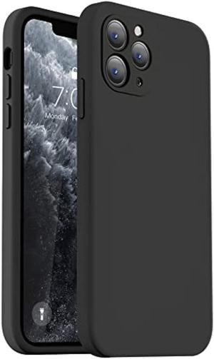 Vooii Compatible with iPhone 11 Pro Case, Upgraded Liquid Silicone with [Square Edges] [Camera Protection] [Soft Anti-Scratch Microfiber Lining] Phone Case for iPhone 11 Pro 5.8 inch - Black