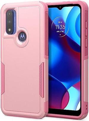 Oumida Case for Motorola Moto G Play 2023 Case Moto G Power 2022 CaseMoto G Pure 2021 Case Dual Layer Back Hardshell Hybrid Silicone ShockproofFull Body Protective Cell Phone Case Cute Pink