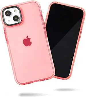 SteepLab Barrier Case for iPhone 13 (2021, 6.1 Screen) - Impact Absorbing Case with Full Body Protection and Raised Bezel (Subtle Pink Peach)