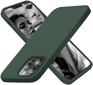 Cordking Designed for iPhone 13 Pro Case, Silicone Ultra Slim Shockproof Protective Phone Case with [Soft Anti-Scratch Microfiber Lining], 6.1 inch, Alpine Green