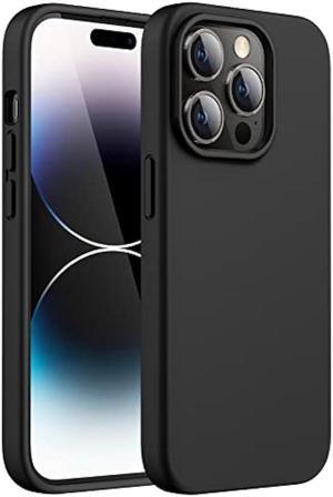 JETech Silicone Case for iPhone 14 Pro Max 6.7-Inch (NOT for iPhone 14 Pro 6.1-Inch), Silky-Soft Touch Full-Body Protective Phone Case, Shockproof Cover with Microfiber Lining (Black)