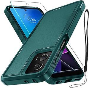 for Motorola Moto G Power 5G 2023  Moto G 5G 2023 Case with Tempered Glass Screen Protector1 Pack Dual Layer Full Body Heavy Duty Rugged Shockproof Protective Phone Cover Dark Green