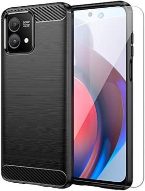 for Motorola Moto G Stylus 5G 2023 case, with HD Screen Protector, Fashion Shock-Absorption Flexible TPU Bumper Soft Rubber Protective Phone Case Cove for Motorola Moto G Stylus 5G 2023, Black