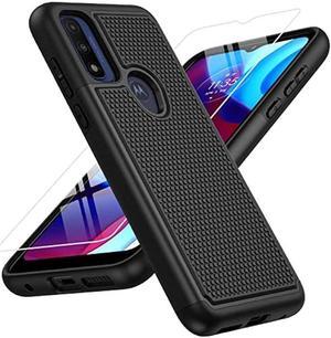 BNIUT for Motorola Moto G Pure Case Dual Layer Protective Heavy Duty Cell Phone Cover Shockproof Rugged with Non Slip Textured Back  Military Protection Bumper Tough  65inch Matte Black