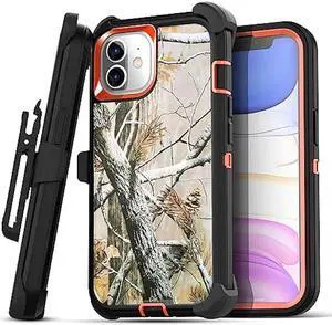 AICase for iPhone 11 Case with Belt-Clip Holster, Heavy Duty Drop Protection Rugged Shockproof/Drop/Dust Proof 3-Layer Protective Durable Phone Cover for iPhone 11, Black/Tree