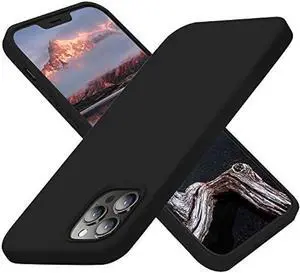 Cordking Compatible with iPhone 12 Pro Max case, Silicone Ultra Slim Shockproof Phone Case with [Soft Anti-Scratch Microfiber Lining], 6.7 inch, Black