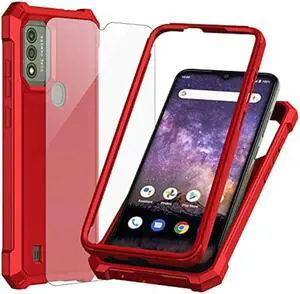 Ailiber Phone Case for Wiko Voix, Wiko Voix U616AT Case with Screen Protector, 2 Layer Structure Protection, Shockproof Corners TPU Bumper, Heavy Duty Rugged Protective Phone Cover for Wiko Voix-Red