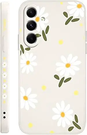 LEECG for Samsung Galaxy A54 5G Case, Flowers Butterfly for Girl Galaxy A54 Case, Anti Slip Shockproof Flexibility Soft Protective Protector for A54 5g Phone Case-White1